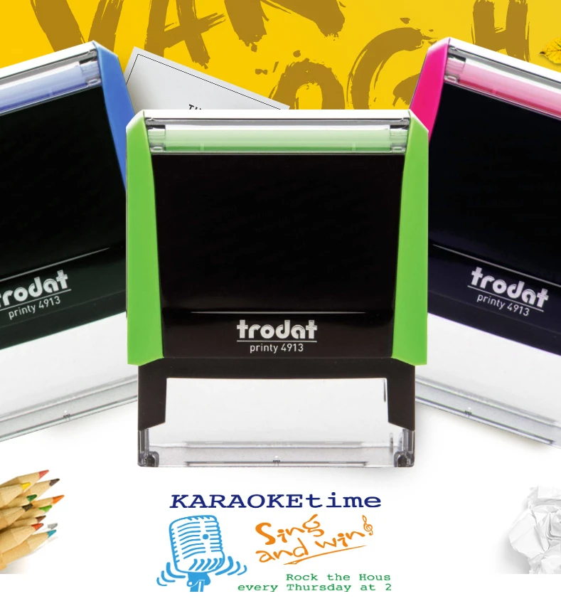 Sello multicolor personalizado, 2 o 3 colores de tinta, con su imagen, texto, logotipo, dise&ntilde;o o lo que desee-4