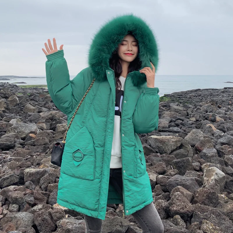 

new winter autumn parkas mujer long cotton clothes fashion women's coats hot sale white comfortable thick warm down jackets