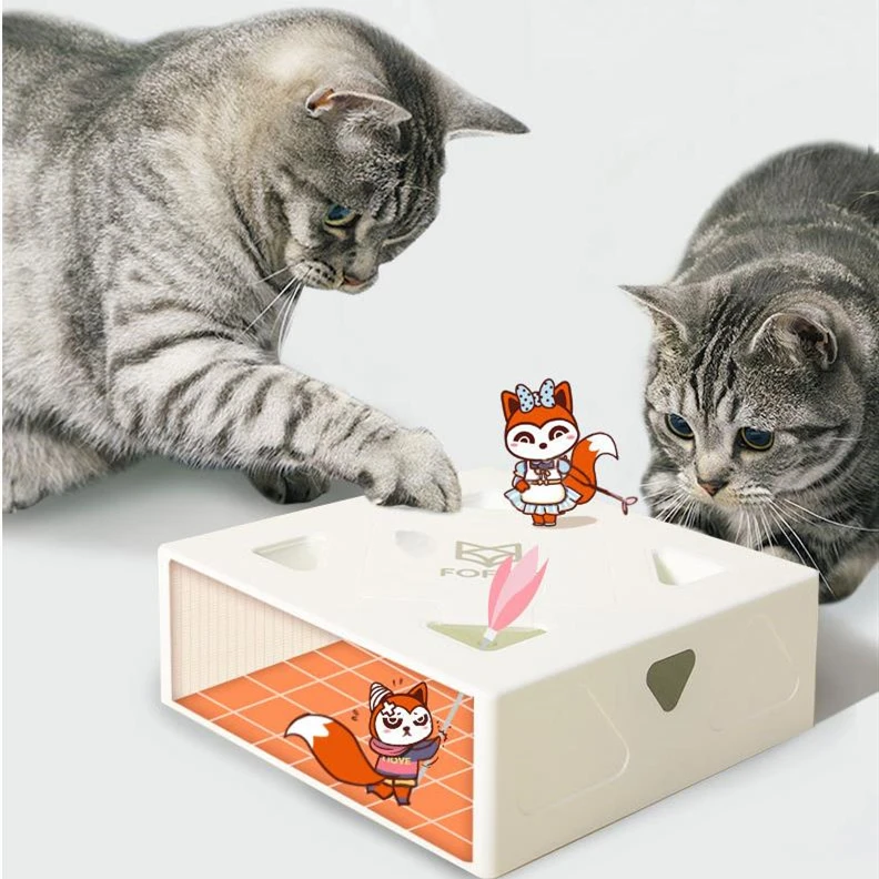 

Игрушка для кошек и охоты, электрическая игрушка для кошек, квадратная Волшебная коробка, Умная игрушка для кошек, сумасшедшая игра, Интерак...