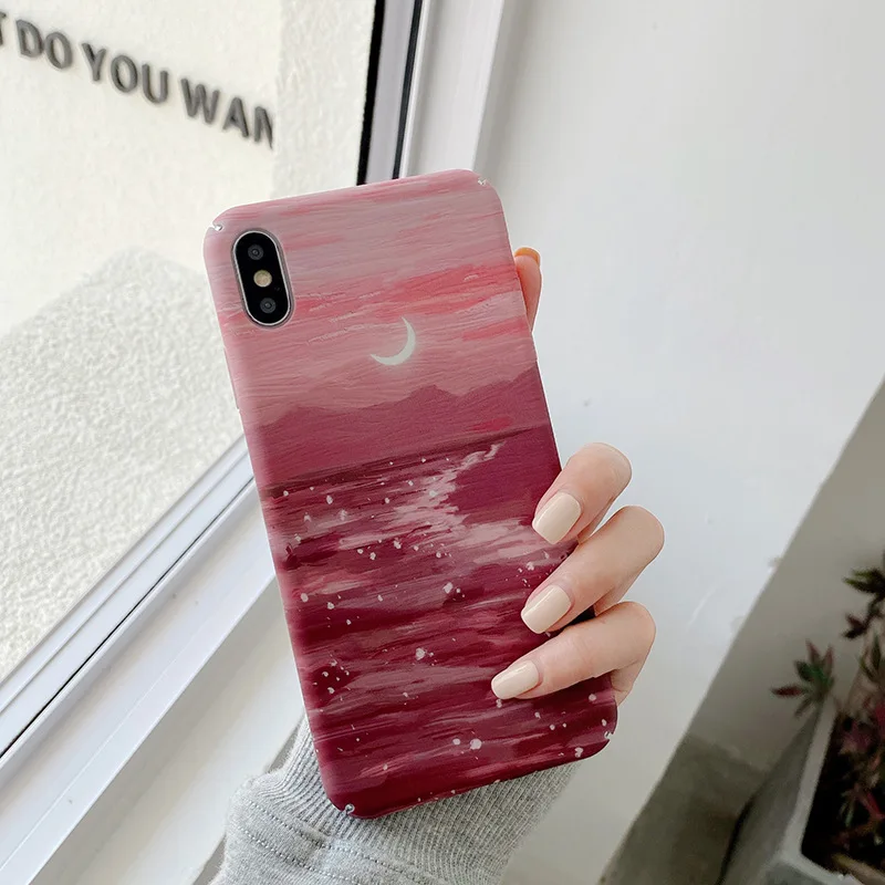 

Seaside moon suitable for Apple 11 12 Pro Max7 8plus mobile phone shell xsmax XR Mini frosted hard shell