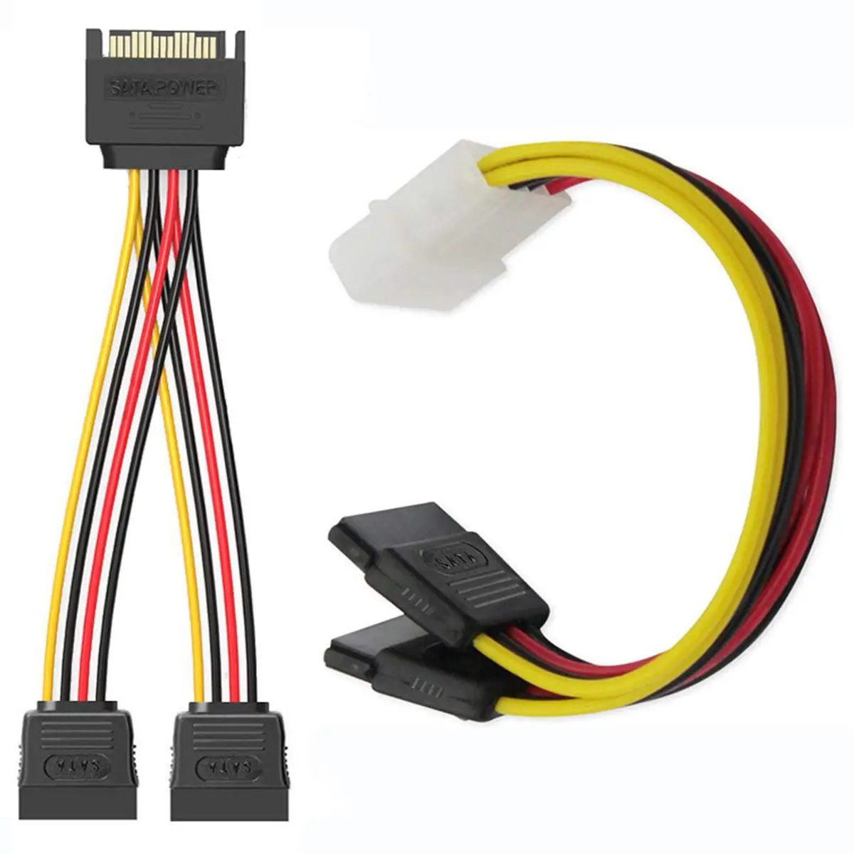 Соединительные кабели для жесткого диска SSD / SATA III (1x4 Pin to Dual 15 кабель-Сплиттер