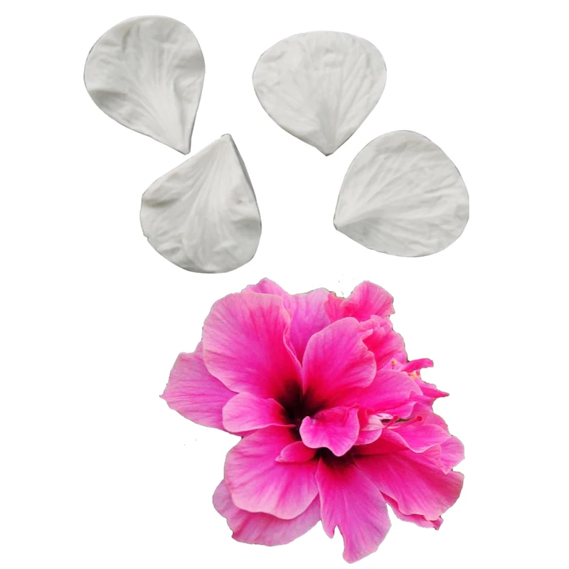 

Hibiscus Flower Veiners Silicone Molds Fondant Sugarcraft Gumpaste Clay Water Paper Cake Decorating Tools CS285