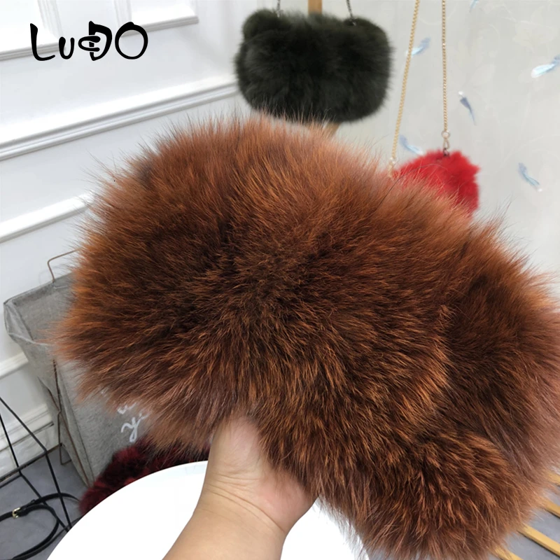 

Luxury real fox fur Women Messenger Bag 2020 Winter lasies Chain Warm Shoulder Bags Designer Fur Tote Bag Evening Party Clutch