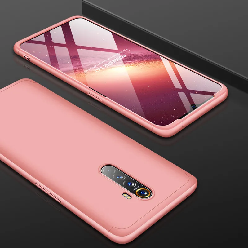 Oppo Realme X2 Pro Cover RealmeX2Pro 360 Degree Full Cover Protected Matte Hard Cover For Oppo Real Me X2 Pro Cover Protector - Цвет: Rose gold