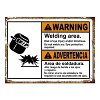 warning welding area tin sign art wall decorationvintage aluminum retro metal signiron painting vintage decoration sign