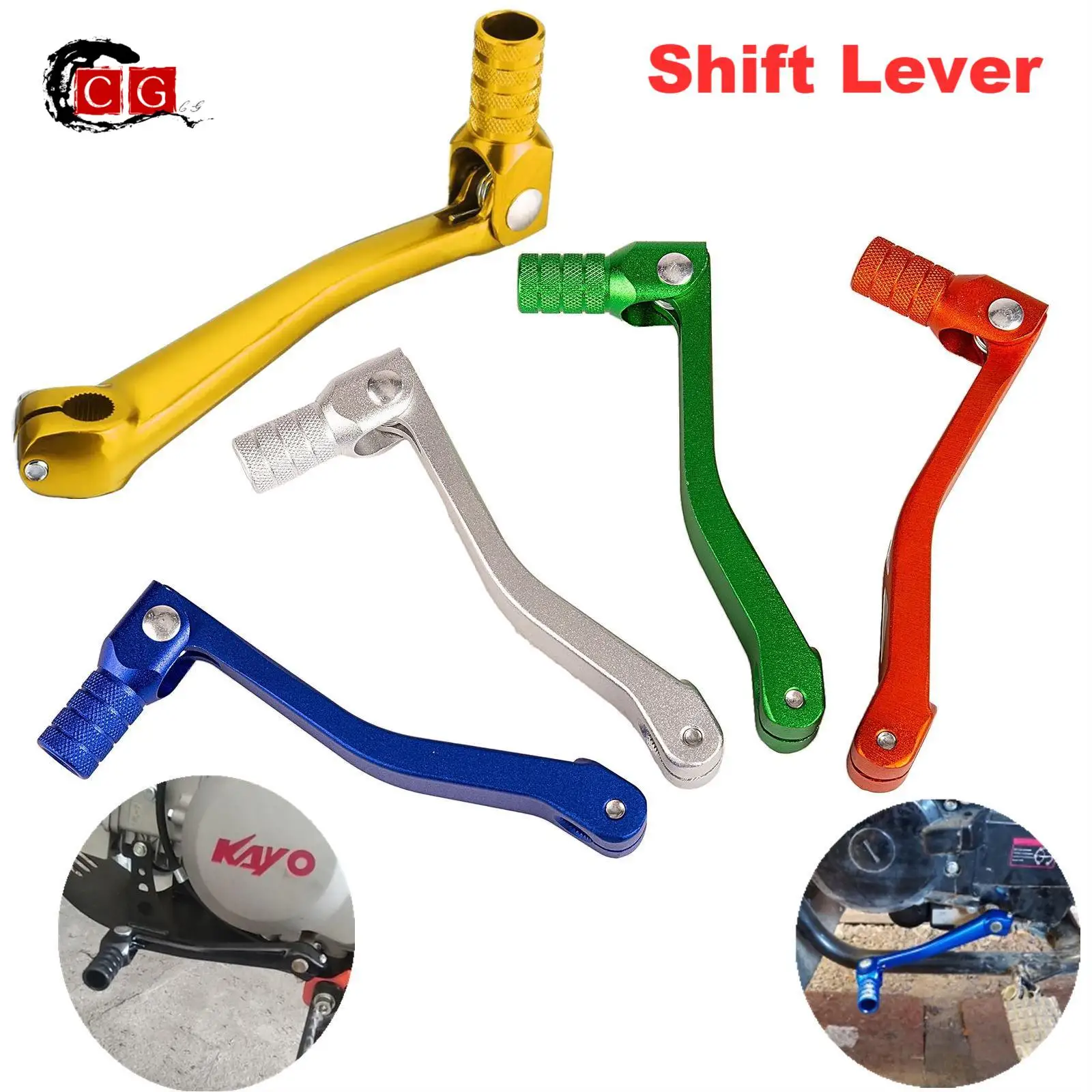 

Motorcycle CNC Aluminum Folding Gear Shift Lever Fit Kayo Apollo Bosuer 110/125/140/150/160/250cc Dirt Bike Pit Bikes Gear Lever