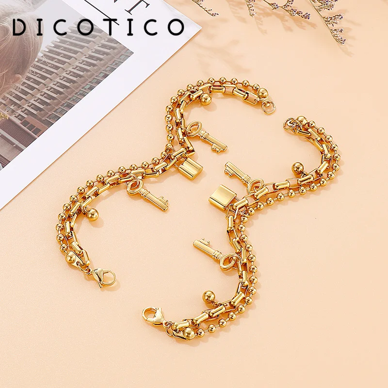 Женские браслеты с шармами Дубай золотистые и Серебристые из нержавеющей стали