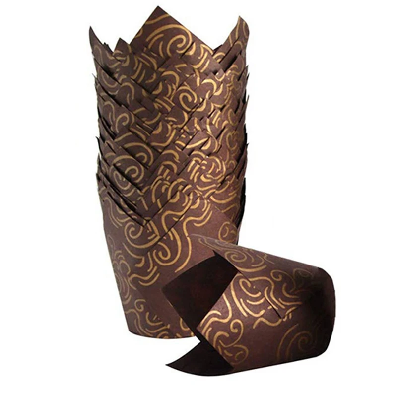 100 искусственная форма для торта маффинов кексов бумажных чашек тюльпанов