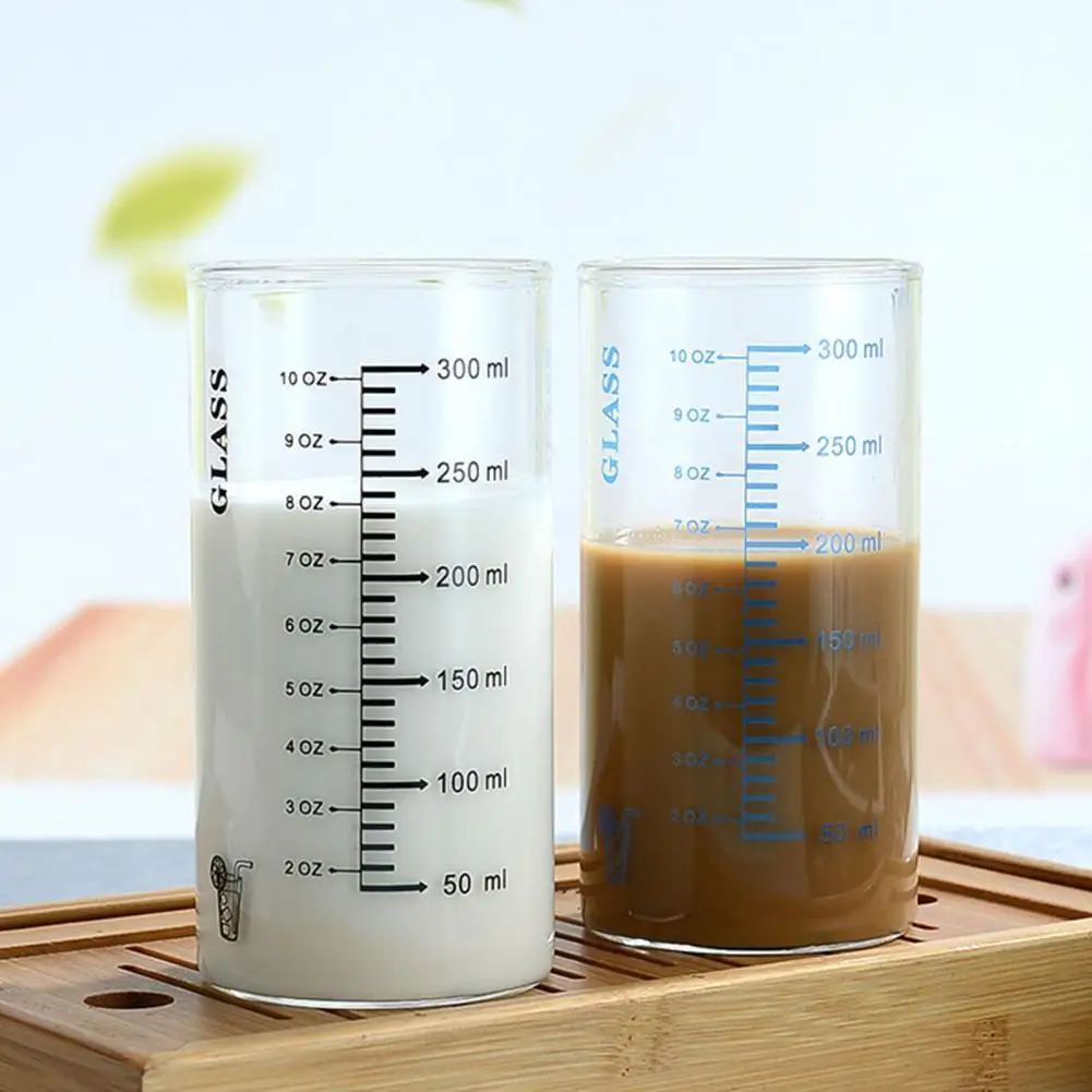 

60%HOTMilk Cup Graduated Clear Scale Design High Borosilicate Glass Multipurpose Water Mug for Children