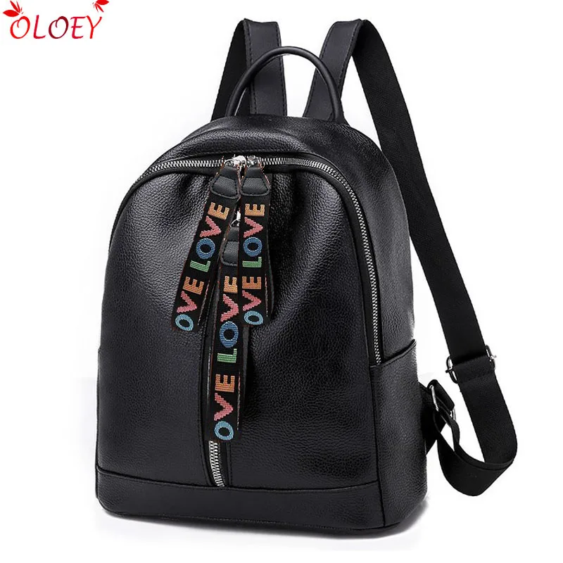 Женский рюкзак с двойной молнией из искусственной кожи школьные сумки для