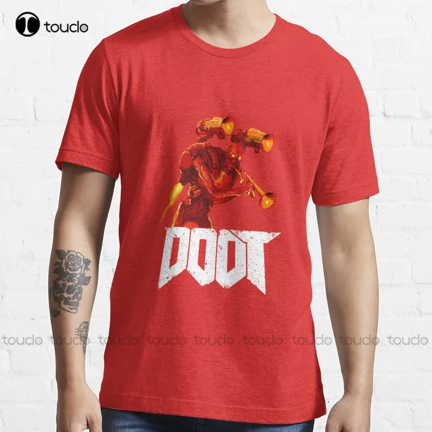 

Футболка унисекс The Doot Of Doom, красная рубашка на заказ, с цифровой печатью