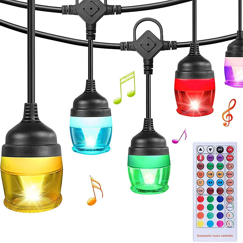 Intelligent Music voice control RGB 11M LED Ball String Lights for Christmas Fairy Outdoor Holiday Wedding Party Home Decoration