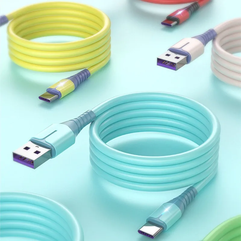 Micro USB Cable With LED Liquid Soft Silicone Cable For Samsung Xiaomi Android Mobile Phone Fast Charge Data Cable Free Shipping images - 6