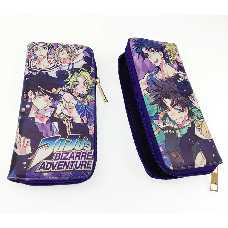 Различные JOJO невероятное приключение мужские кожаные кошельки длинный кошелек на молнии, держатель для карт монета Подарочный мешок для подростков Аниме Бумажник - Цвет: 003