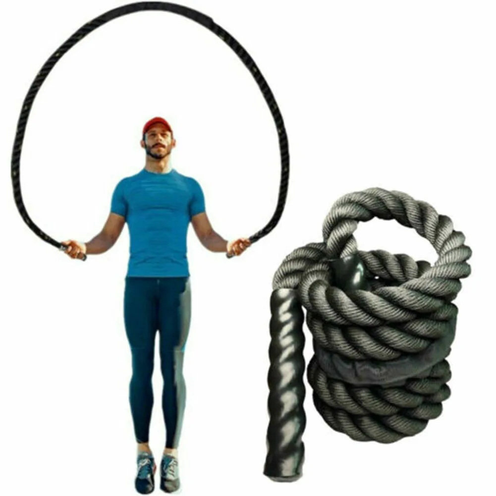 

New Fitness Weighted Jump Rope 25mm Heavy Battle Skipping Ropes Power Training Multifunction Gym Equipment Drop Shipping