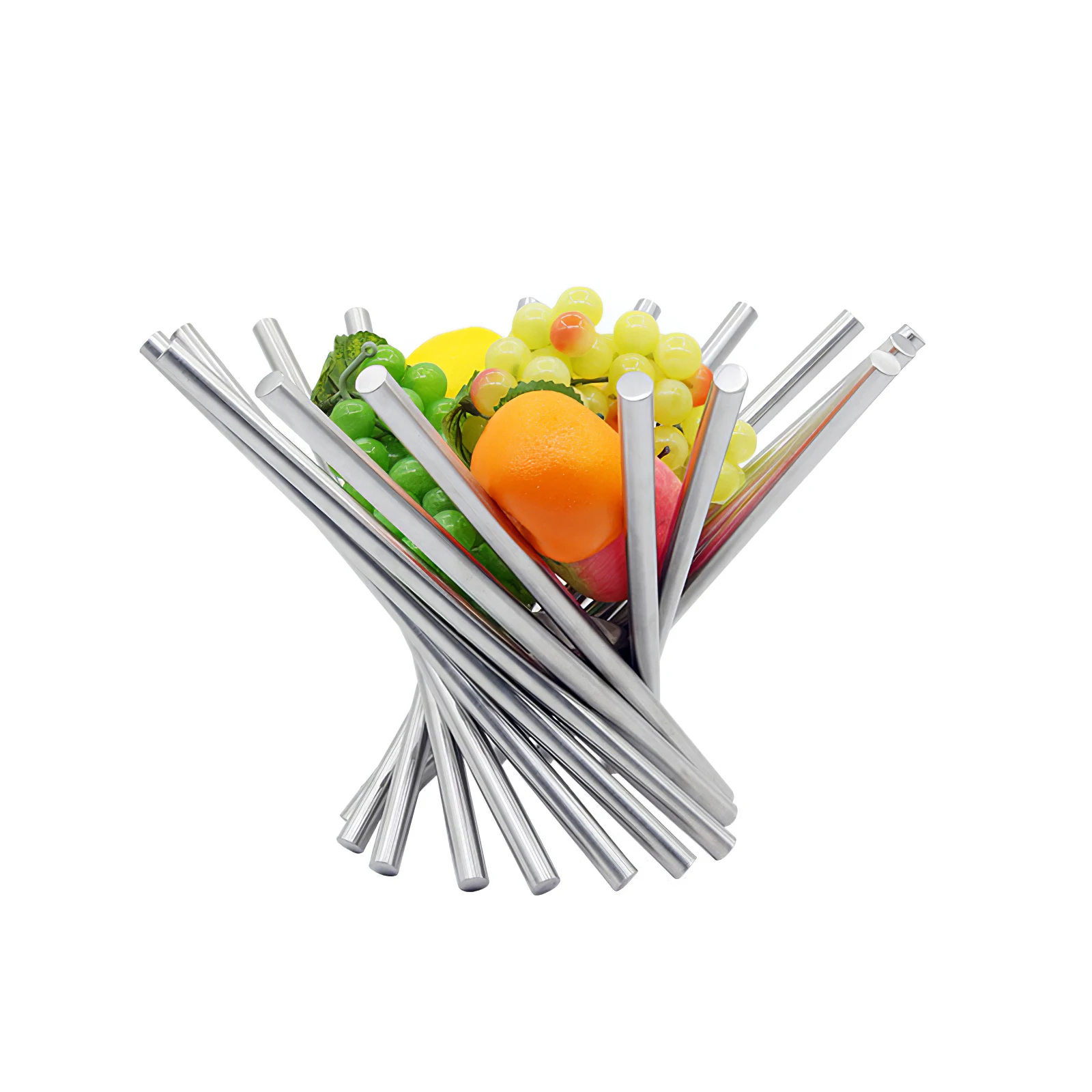 

Rotating Stainless Steel Fruit Stand Creativity Fruit Basket Foldable Bowl Fruit Stand For Fruits Vegetables Personality Sanding