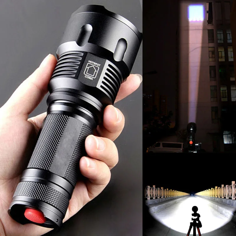 Сильный люмен XML T6 тактический светодиодный фонарик высокой мощности зум яркий