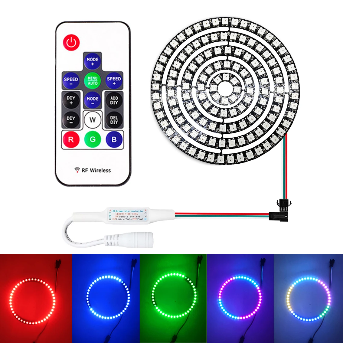 USB WS2812B 5050 RGB кольцо с 14/клавишами RF комплект светодиодных контроллеров WS2812