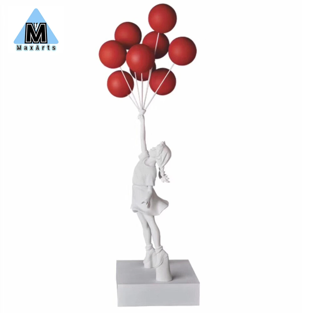 Banksy художественные скульптуры летающие воздушные шары девушка красный белый