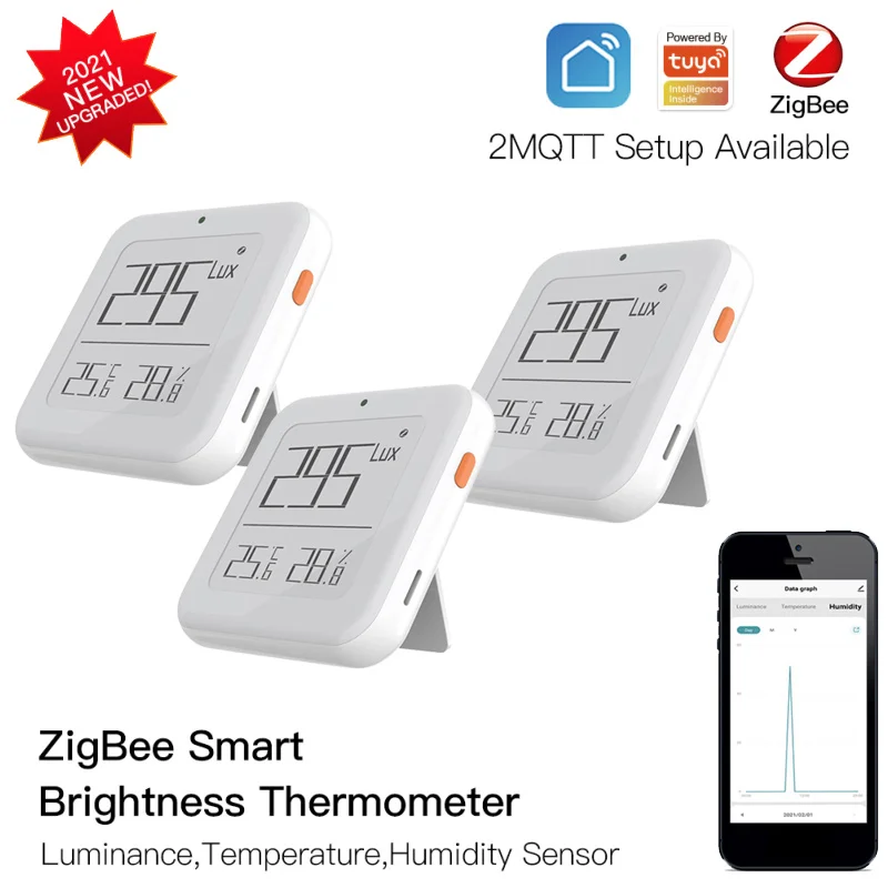 

Умный термометр ZigBee, датчик температуры и влажности в режиме реального времени, с управлением через приложение