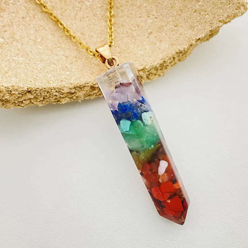 

Boho Natural Stone Pendant Necklace for Women Multi Color Amethyst Lapis Lazuli Red Agate Green Aventurine Statement Necklace