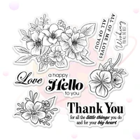 flower metal cutting dies and clear stamp template for diy scrapbooking photo album craft thank you paper card making decorative