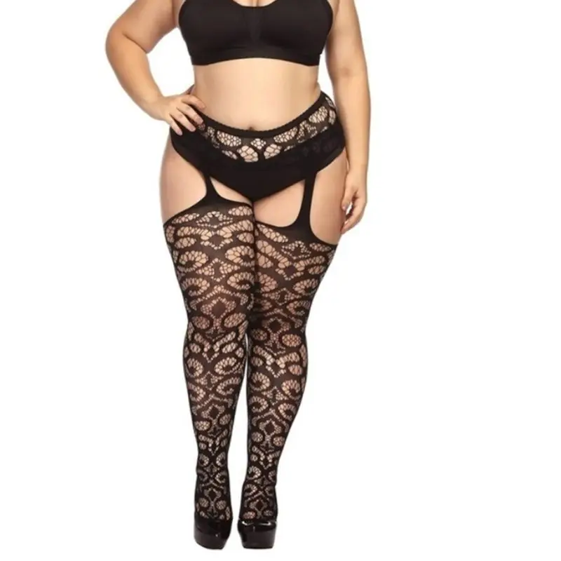 

5 Styles Fashion Women Suspender Pantyhose Tights Plus Size Stockings Q6PB