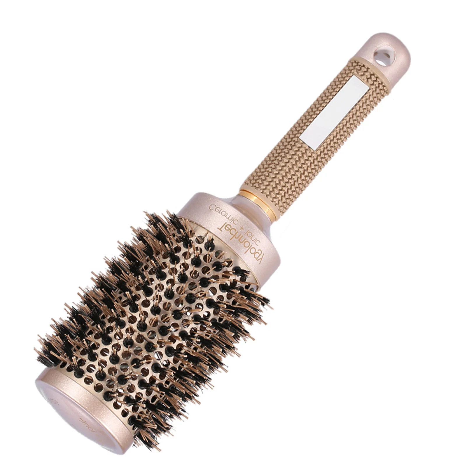 

4 Size Ceramic Iron Hair Brush Anti-static High Temperature Resistant Round Barrel Comb Salon Hairstyling Drying Curling Tool