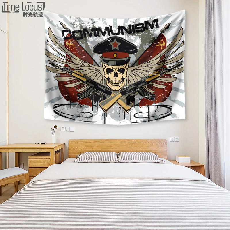 Гобелен темный черный череп колдовство настенное украшение для дома пляжное