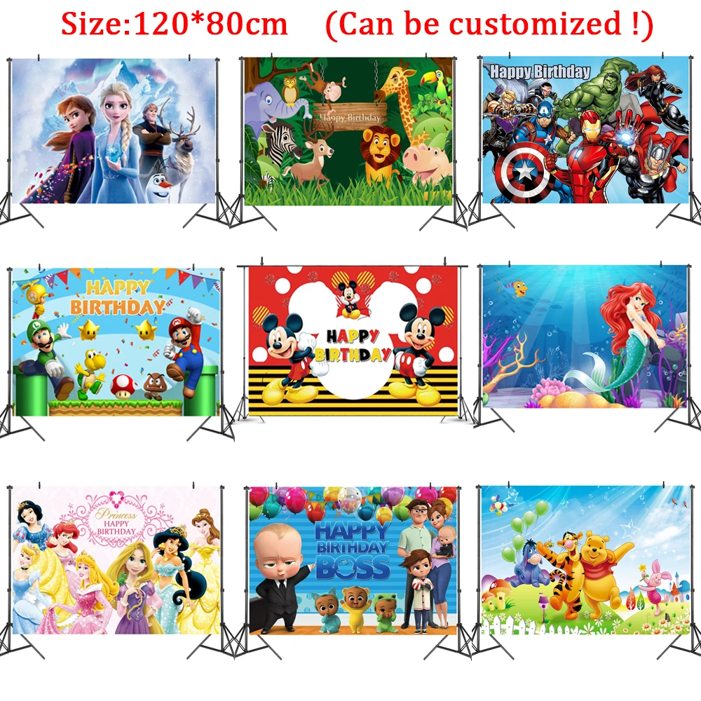 Фоны для дня рождения девочек Frozen2 тематическая вечеринка принцессы черный фон