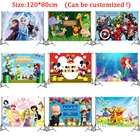 Фоны для дня рождения для девочек Frozen2 тематическая вечеринка для принцессы черный фон для фотостудии декор для детских праздников на день рождения мальчиков