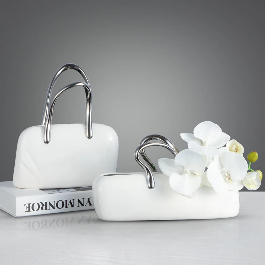 Креативная модная дамская сумочка керамическая ваза с цветочным набором сумка