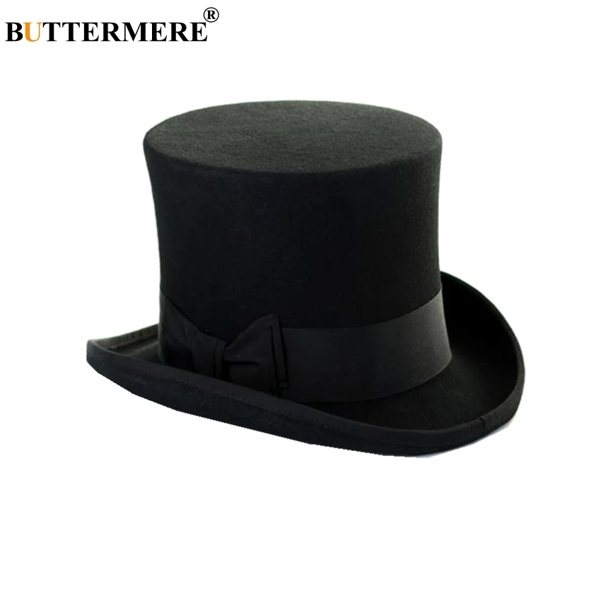 BUTTERMERE Fedora шляпа мужская верхняя шляпа черная Женская шерстяная Волшебная Шляпа Шерлок британский стиль однотонная брендовая Высококачественная Кепка 18 см