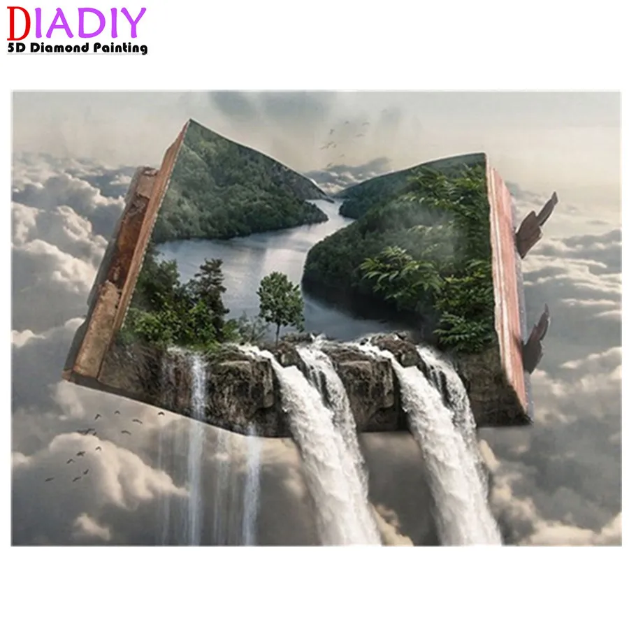 

5D Diy Diamond Painting Cross Stitch "Cartoon book landscape" Home Decor Full Rhinestones Inlay Diamond Embroidery