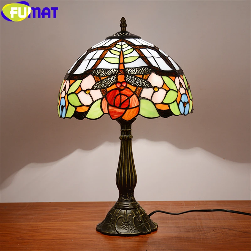 Фумат Тиффани настольные лампы стрекозы серии цветное Стекло оттенок литая Lotus