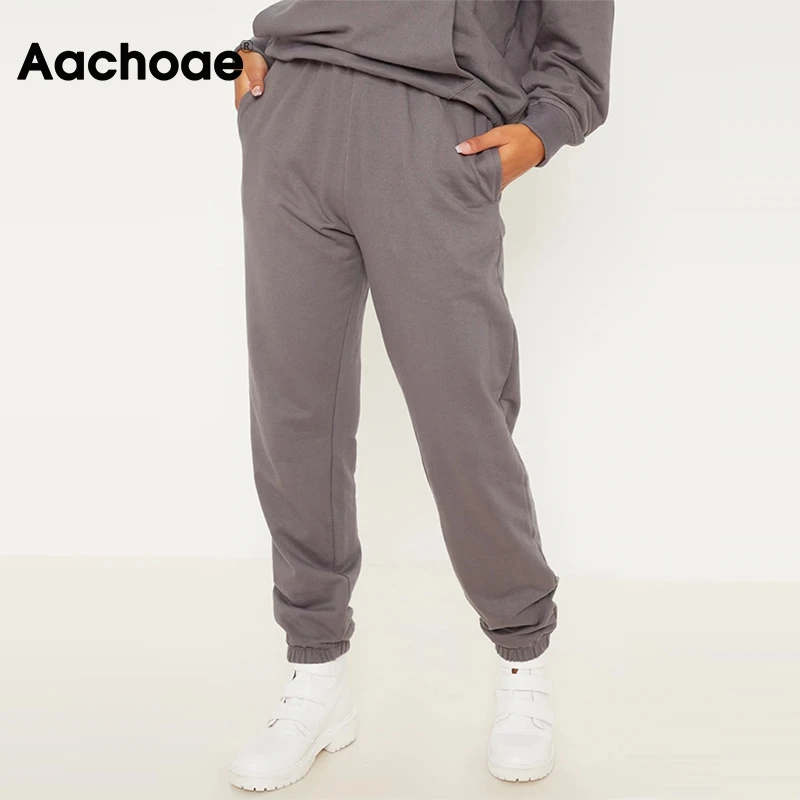 Брюки Aachoae женские длинные однотонные повседневные спортивные штаны с