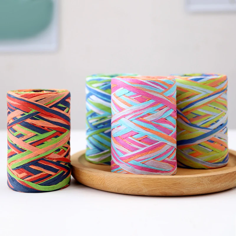 80M/Roll Creative Decorative Braided Rope Color Paper Raffia Ribbon Cords Candy Gift Packing Scrapbooking Crafts String | Дом и сад