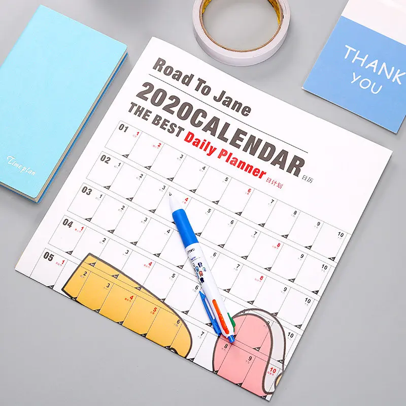 Настенный календарь на 2020 год обучающий график 365 дней регулярно планировщик