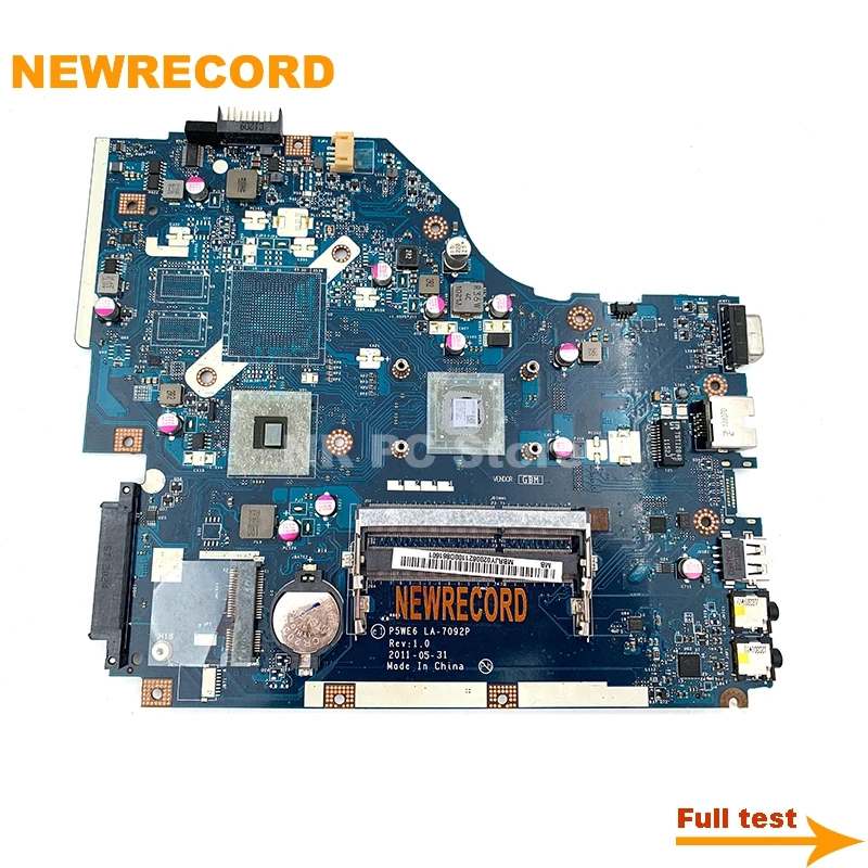 

NEWRECORD for acer aspire 5250 5253 laptop motherboard MBRJY02006 P5WE6 LA-7092P AMD CPU onboard DDR3 main board full test