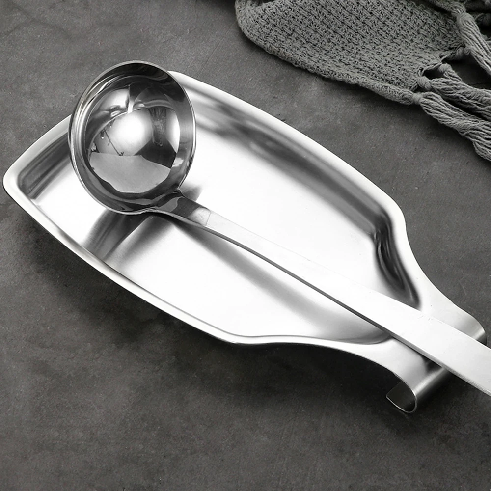 

Spoon Spatula Storage Tray Stainless Steel Anti Rust Spoon Soup Cookware Holder Dish For Stove For Top Kitchen Accessories