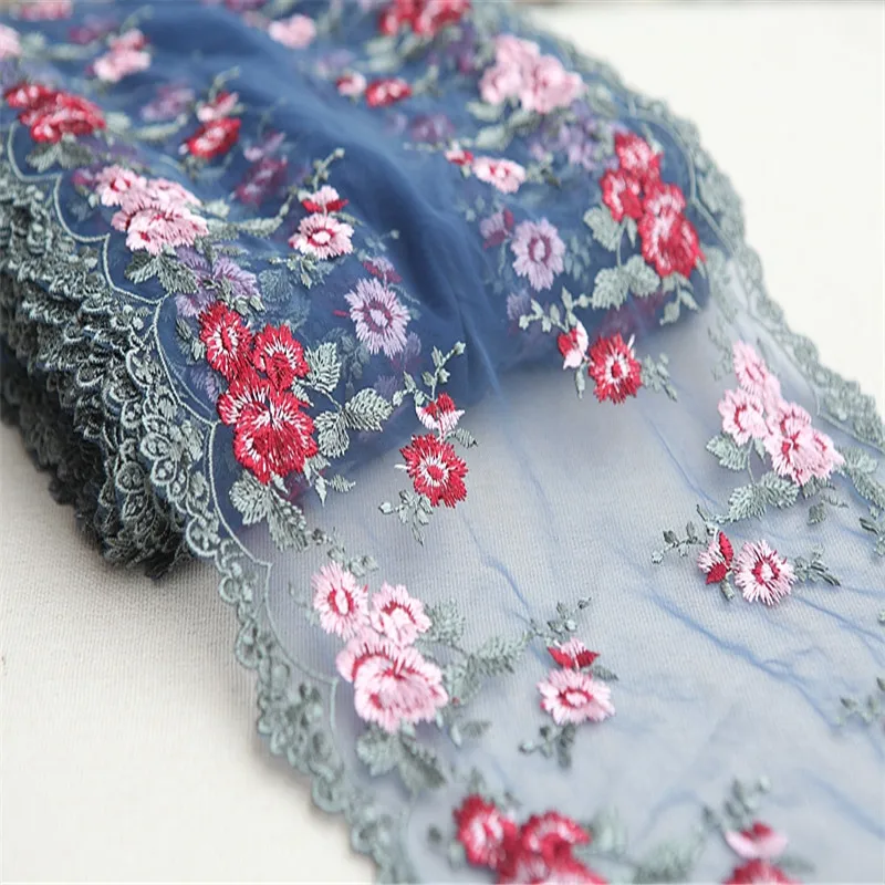 2 ярдов деликатной эластичной кружевной отделки высокого качества ткани DIY