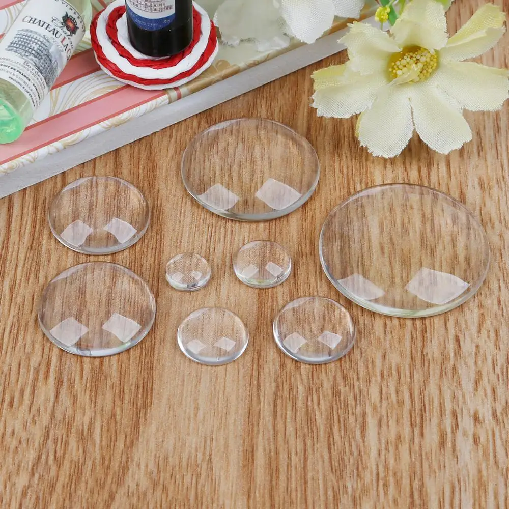 Прозрачные стеклянные бусины 10-50 шт., круглые широкие Подвески для изготовления ювелирных изделий, фурнитура для ожерелий, браслетов, серег, 8-30 мм