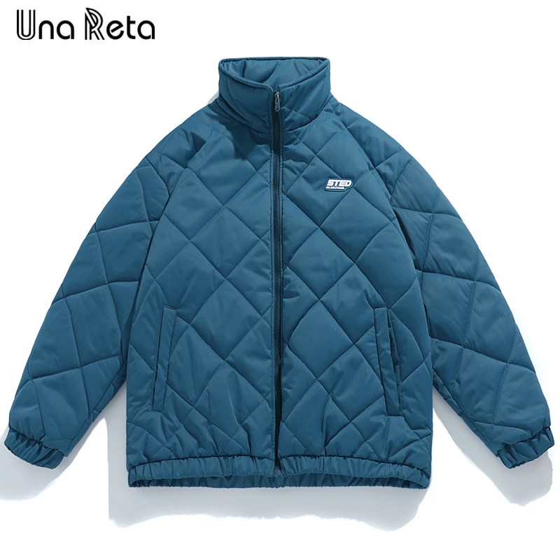 

Мужская куртка Una Reta, Зимняя Повседневная парка в стиле хип-хоп, свободная куртка в клетку