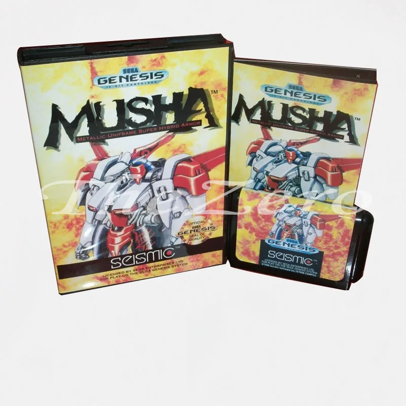 Карта памяти MUSHA US Cover с коробкой и руководством для 16-битной Sega Megadrive видеоигры MD
