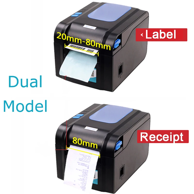 Принтер штрих кода для этикеток термопринтер чеков Bluetooth или USB порт с автоматическим отслаиванием клейкий