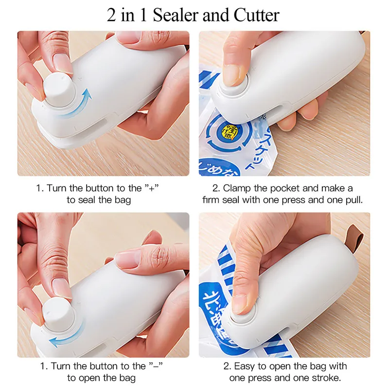 

Mini Home Use 2 In1 Sealing Machine Multifunctional Handheld Sealing Machine Usb Charging and 3 Speed Temperature Adjustable