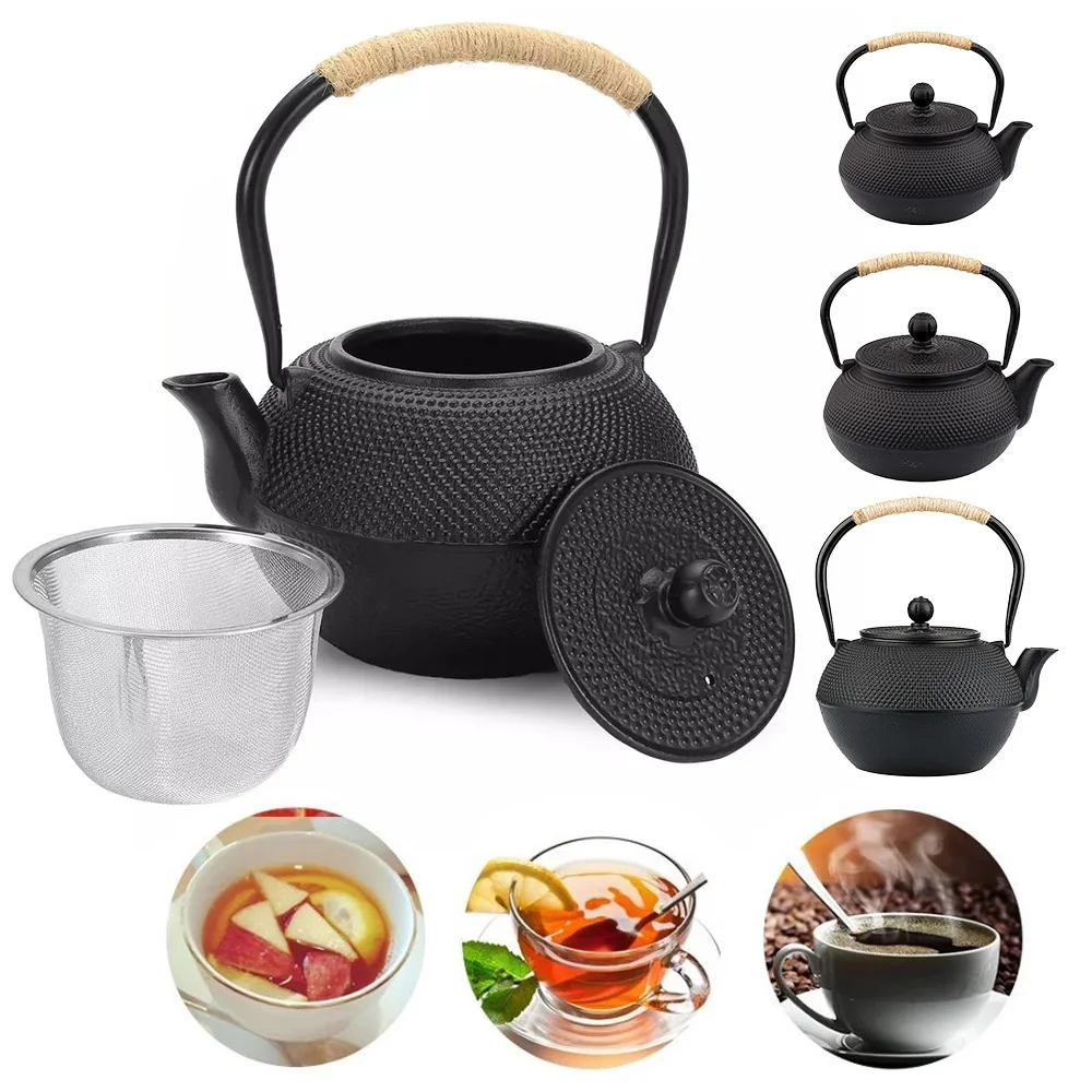 

Large Capacity Teapot Cast Iron Heat-Resistant Teapot Tea Kettle Boiling Water Teaware Tea Set Tea Accessories 600/800/1200 ML