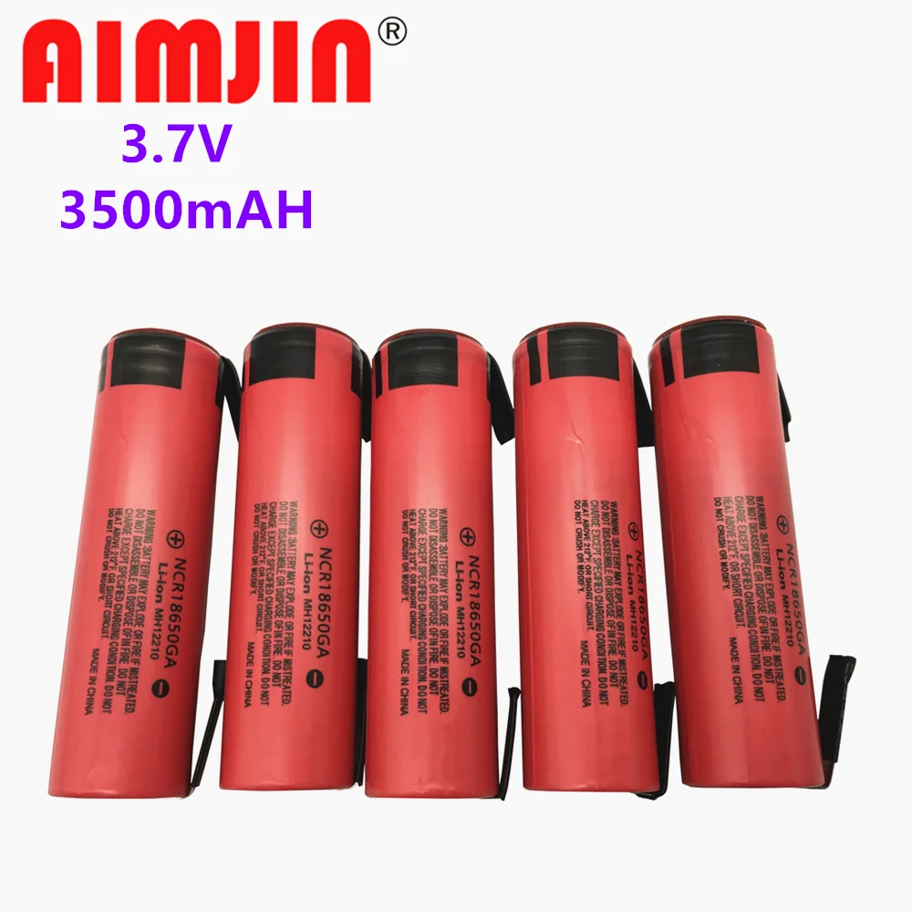 

NCR 18650GA High Discharge 3.7V 3500mAh 18650 Rechargeable Battery Suitable for All Kinds of Electronic Products+DIY NICKEL