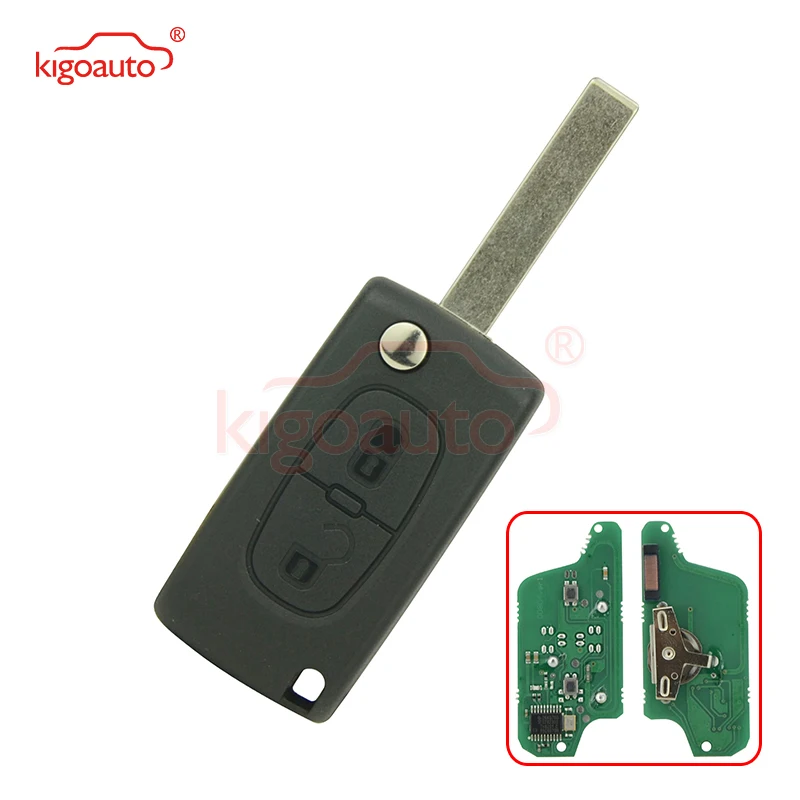 Kigoauto 2 шт. CE0523 запросить для Peugeot 207 307 407 807 откидной дистанционный ключ кнопки HU83 434