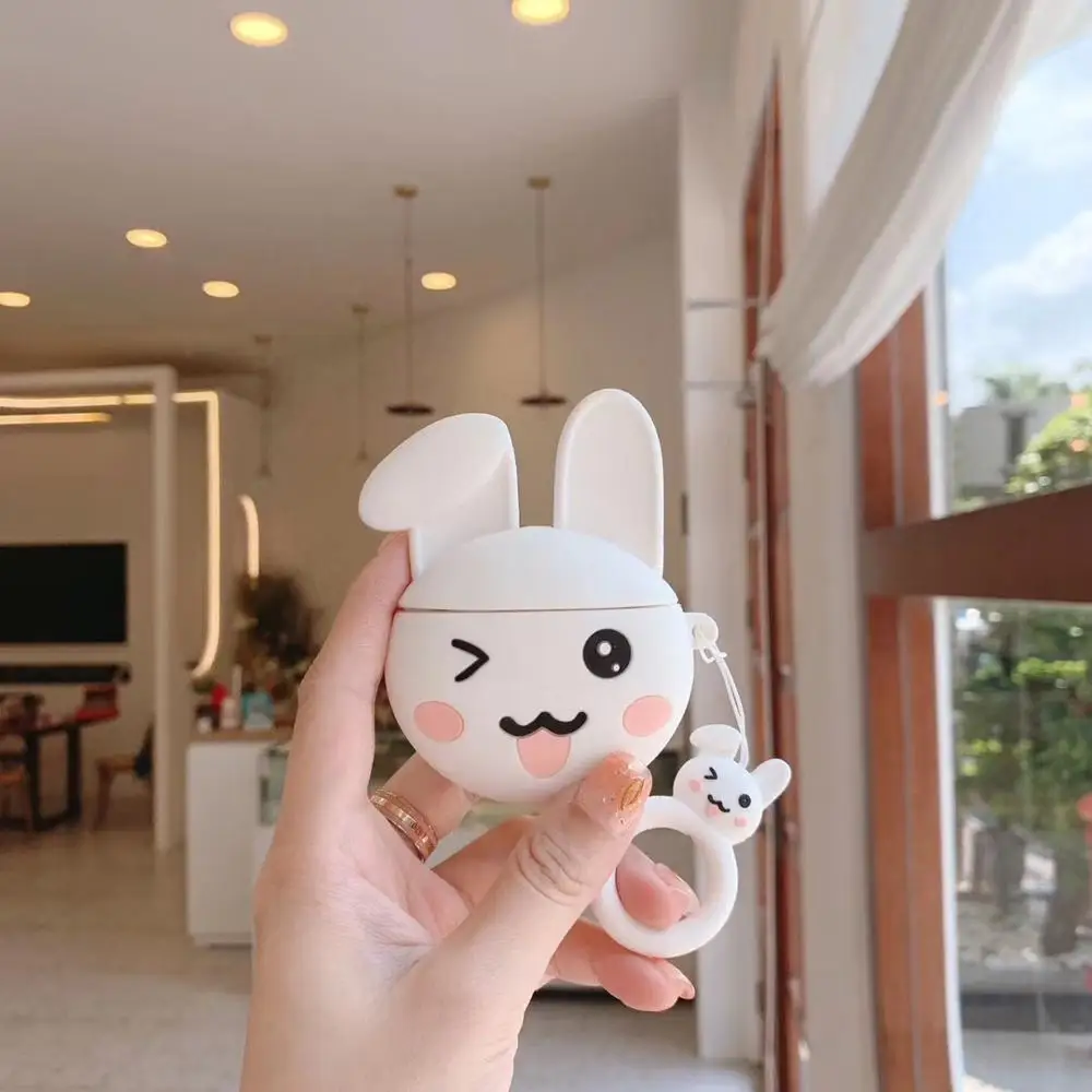 3D Забавный отскок BT21 Кролик Пластиковые корпусы гарнитурные для Apple Airpods 1/2 прекрасный силиконовый защитный чехол для наушников Аксессуары